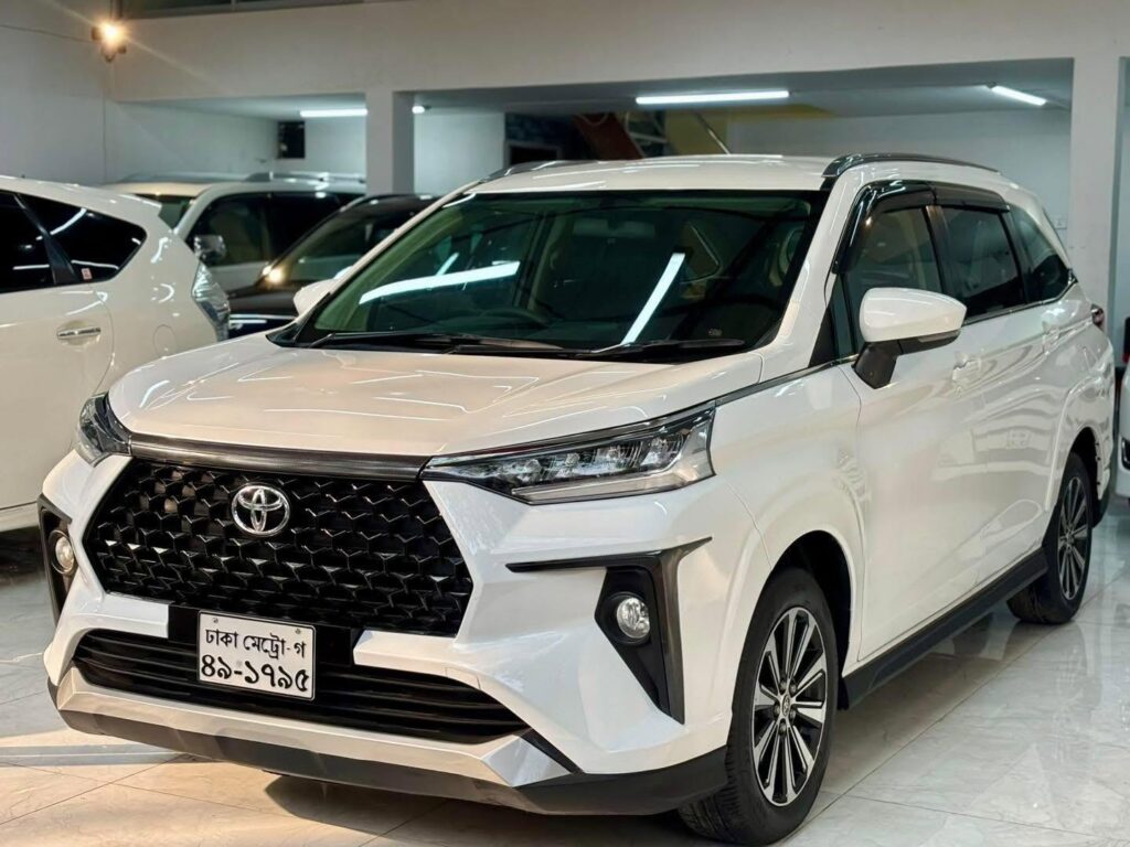 White Toyota Veloz displayed in showroom, Hybrid Car For Sale in Dhaka