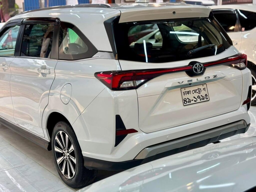 White Toyota Veloz rear view, Hybrid Car For Sale in Dhaka